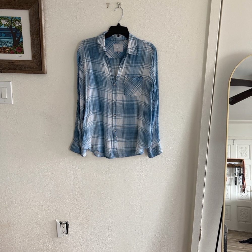 Rails Charli periwinkle and white plaid Button-Down Shirt